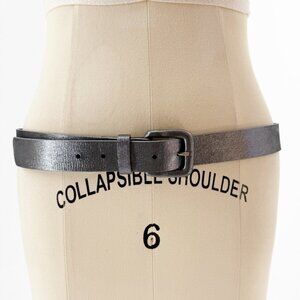 Maison Martin Margiela Paris Leather & Metallic Gray Belt 11